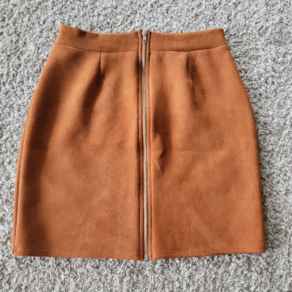Windsor Zipper Front Mini Skirt Burnt Orange Size Small - Picture 1 of 4